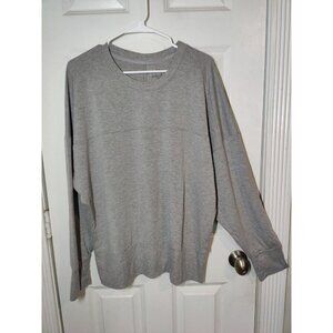 Tahari Sport Light Gray Women's Soft Relaxed Pullover Sweatshirt 1X